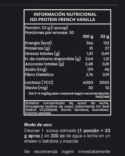 Proteína Whey Isolate French Vanilla